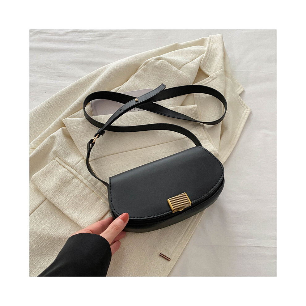 (Black) Fashionable Saddle Bag For Women In Black And Pink Stylish Spring Design With Material Soft Pu-image-OPC-PJBWRSR-NEW