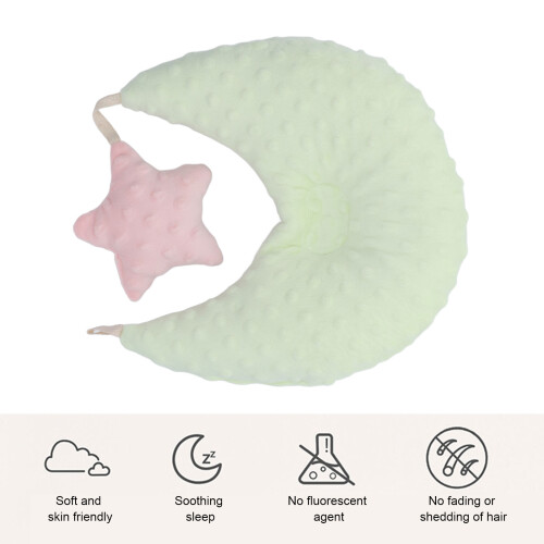 Cuscino modellante per neonati in cotone verde chiaro 2
