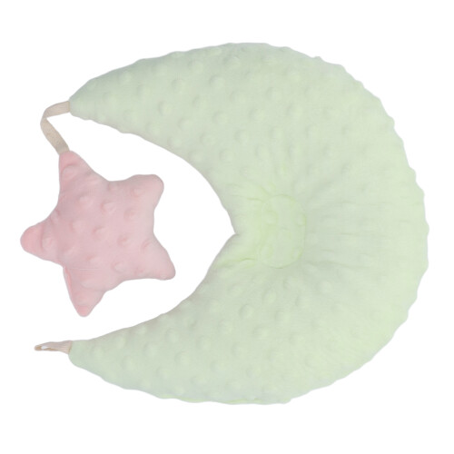 Cuscino modellante per neonati in cotone verde chiaro 1