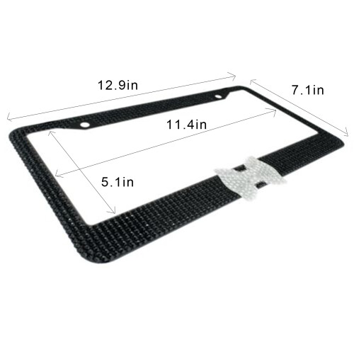 Durable Rhinestone License Plate Frame Kit Easy Install Weatherproof 1