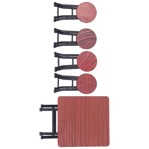 1:12 Table et tabouret pliants pour maison de poupée 7x7/4x2.9 cm