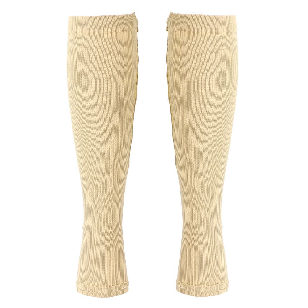 Breathable Compression Knee-High Stockings with Zipper L/XL
