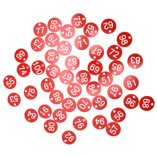 50 pezzi di etichette per arnia numerate rosse da 3,5 cm tag ABS 4 mm 1