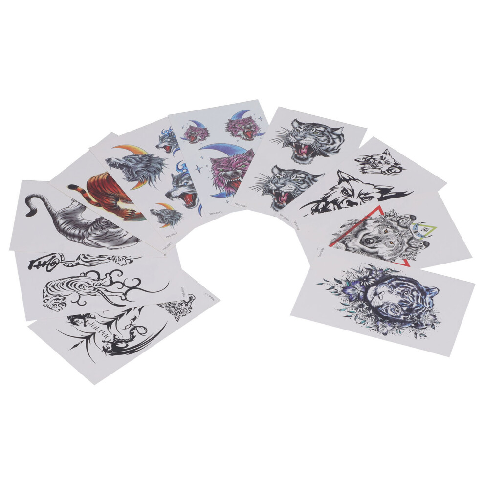 Waterproof 10pcs Fake Tattoos Stickers Temporary Tattoos Long Lasting Set