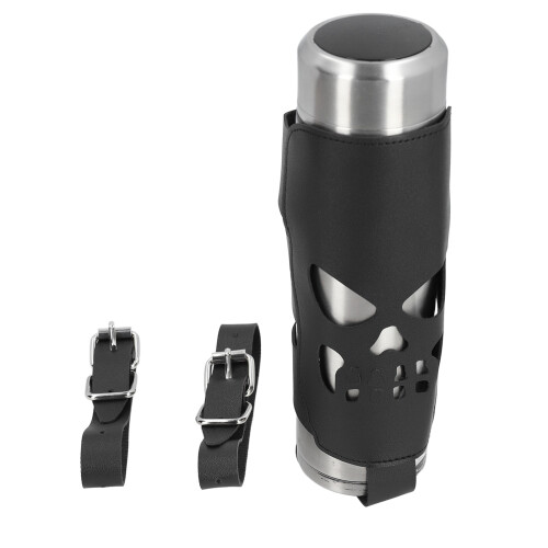 Motorcycle Cup Holder PU Leather Skeleton Wrap 1