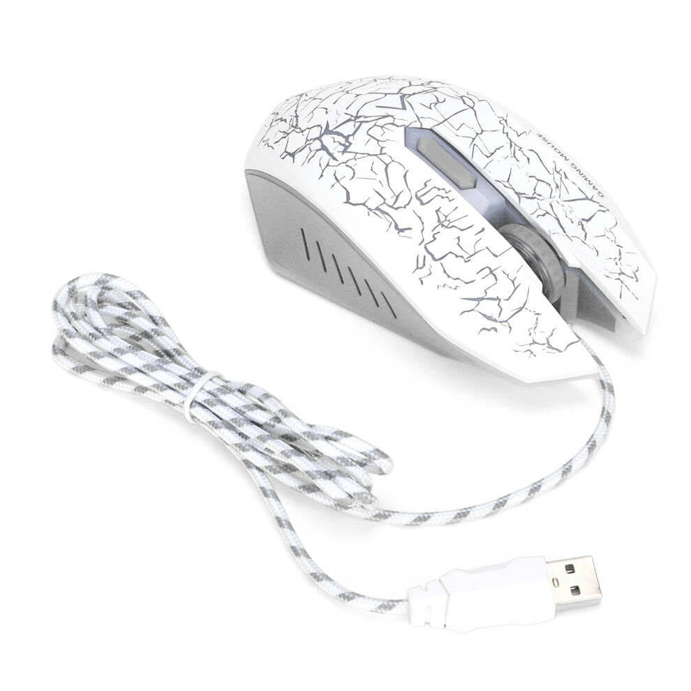 Wired Gaming Mouse 3200 Dpi Rgb Optical Usb Ergonomic White 8321333239380