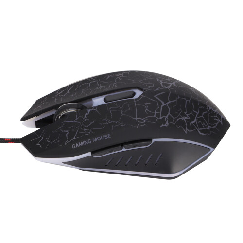 Mouse ottico cablato ergonomico RGB da 3200 DPI nero 2