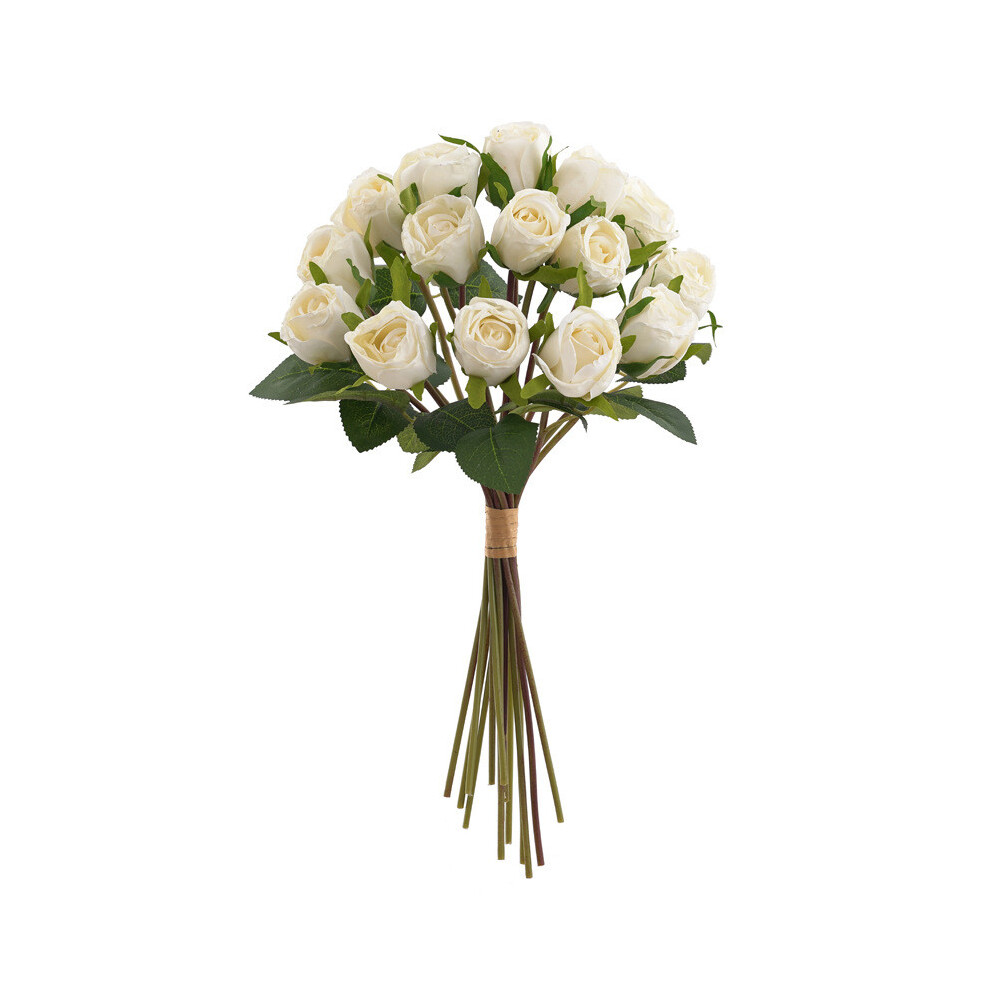 (White) Bouquet Rose Faux With Silk Fabric For Wedding Decor Outdoor And Celebrations-image-OPC-PJBXTZG-NEW