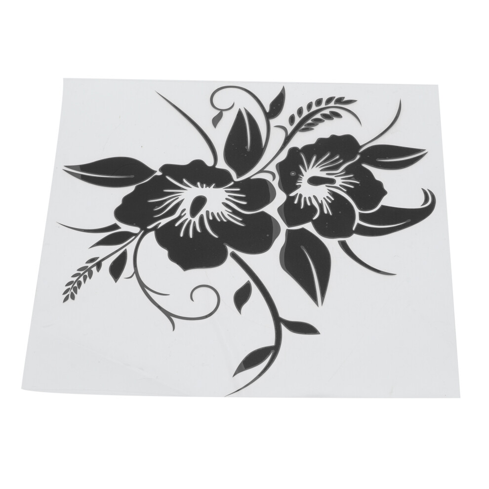 Universal Flower Car Decal Vinyl Automotive Black 9121376233043