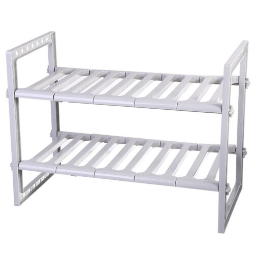 Under Sink Storage Shelf Retractable Double Layer Kitchen Bathroom Organizer 2