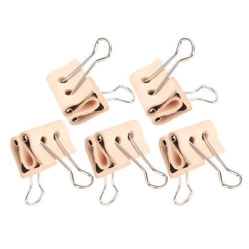 Pinces à reliure Spec 5, cuir et acier inoxydable