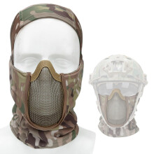 Headwear Balaclava Cap Army Airsoft Paintball Headwear Metal Mesh Hunting Protective Mask Full Face (Color : MA113CP)