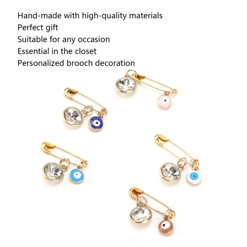 Broche turque à yeux bleus faite à la main, 5 pièces 2