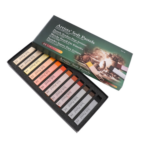 12 Pieces Square Soft Pastels Art Drawing Painting 1
