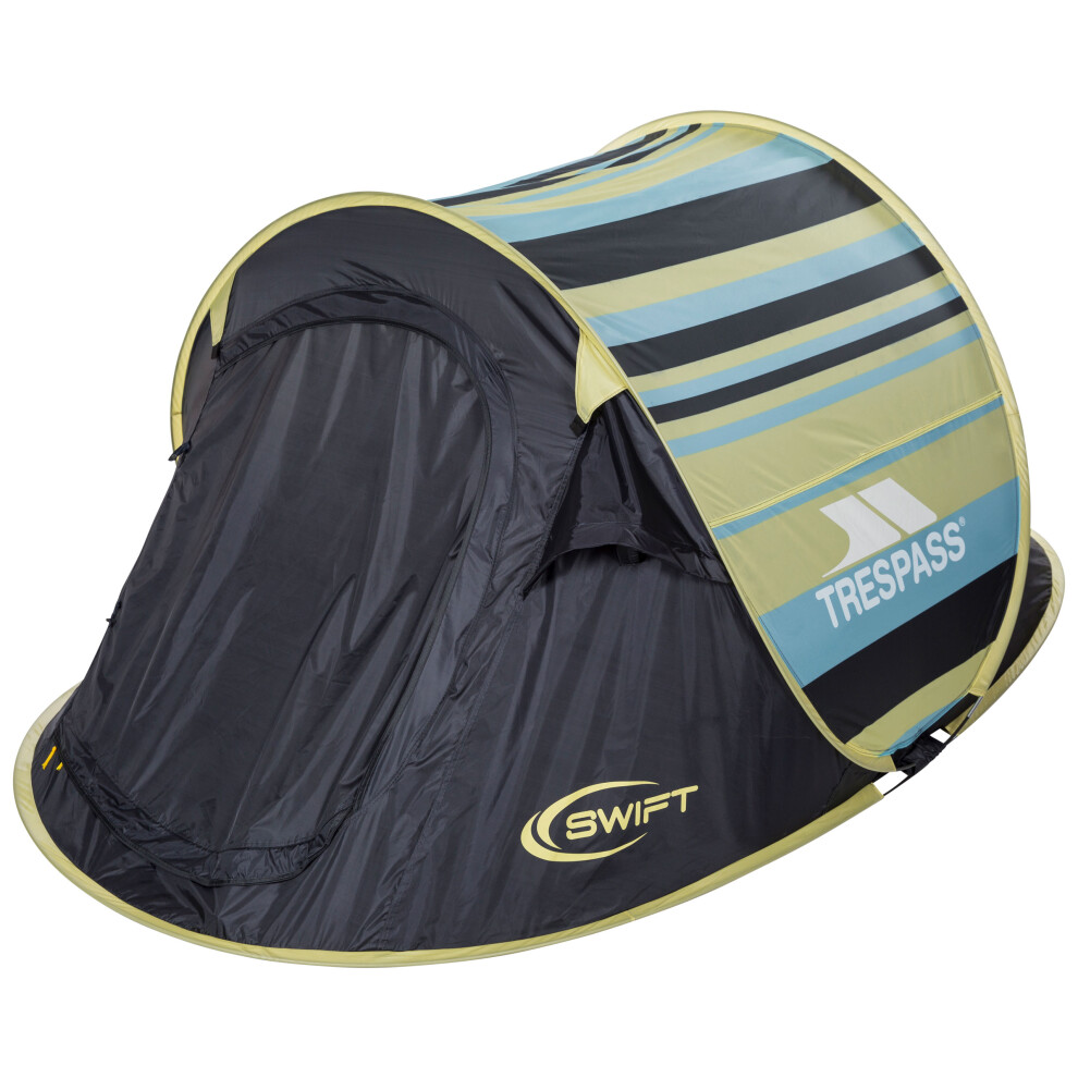 (EACH, Lemongrass Stripe) Trespass Unisex Tent 2 Man Patterned Pop Up - Swift