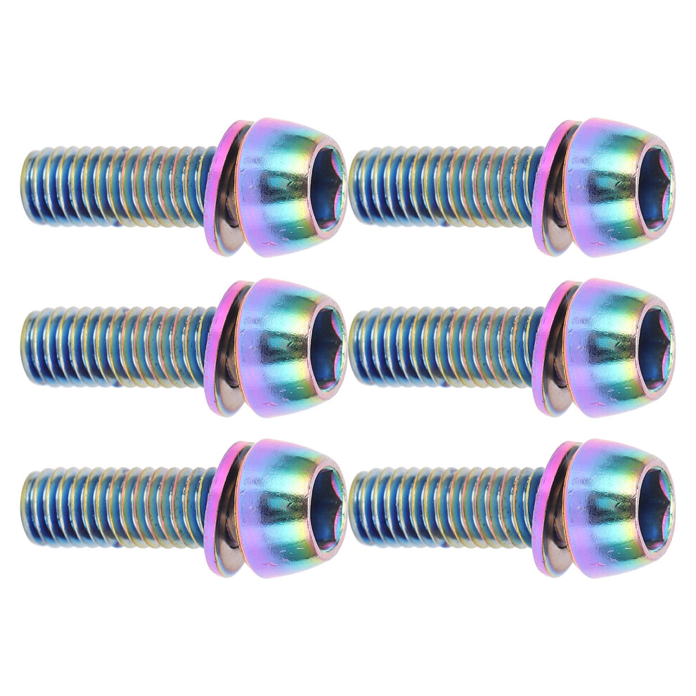 Krsct 6Pcs M6 Titanium Plated Cycling Stem Screws With Washers 8211333258866