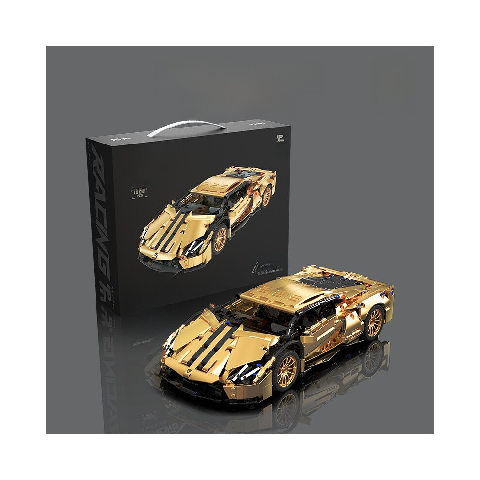 (Gold) Lamborghini Model Supercar Building Blocks Remote Control Toy Car For Collectors Gold