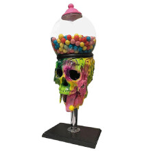 Machine Gum Bubble Colorful Skull Candy Dispenser Desktop Ornament Halloween