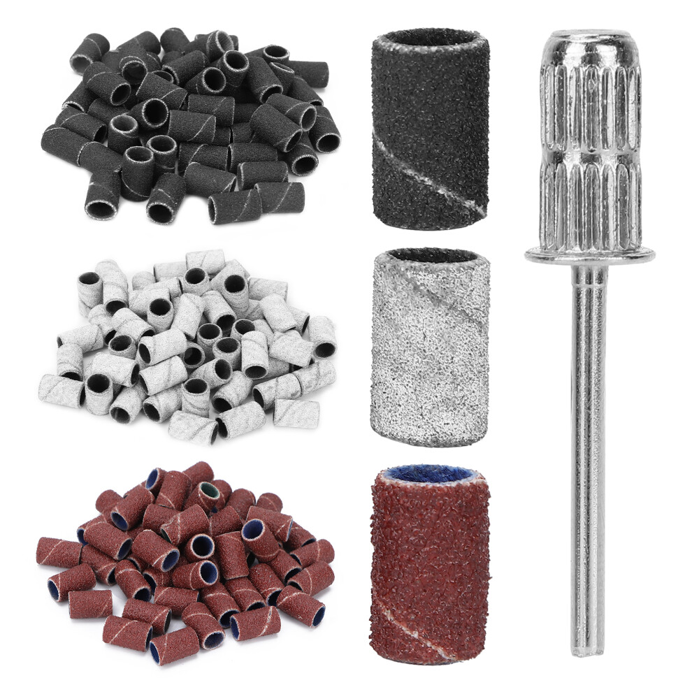 210pcs Nail Drill Bits & Sanding Bands for Manicure and Pedicure 80# 120#