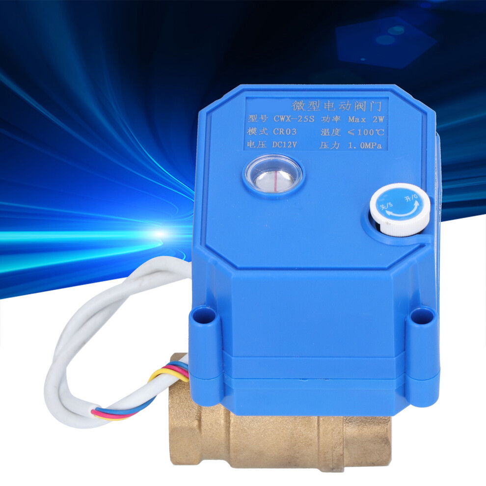 Mini Electric Brass Ball Valve Bsp Bsp Dn15 1/2In Motorized Dc12v 3 Wire 7901333262819