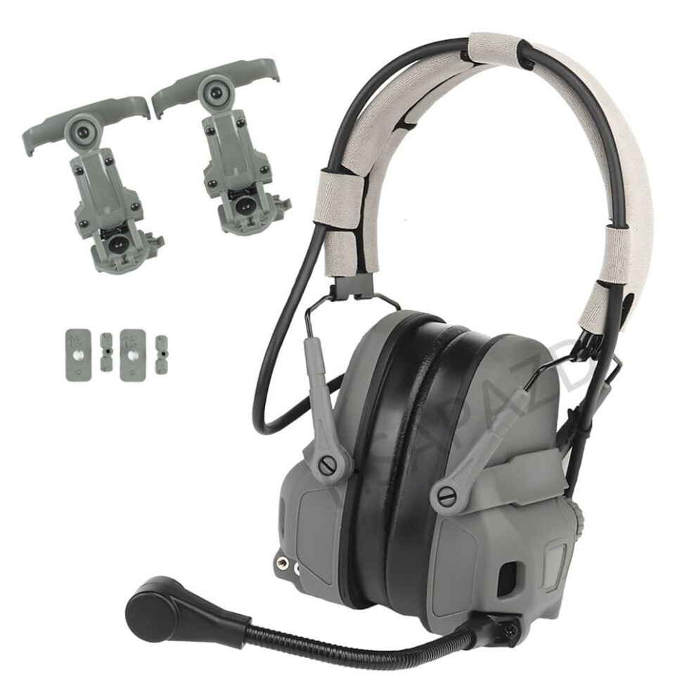 C Iii Noise Cancelling Tactical Headphones, Removable Headband And Arc Helmet Rail Mount For U94 Ptt (Color : G) 6276012216324