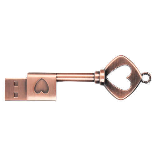 Clé USB métallique en forme de cœur USB 2.0 2 Go