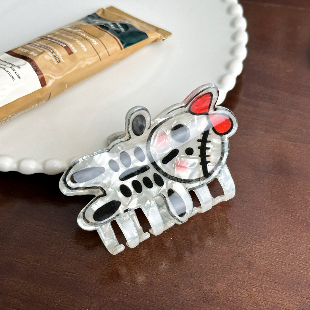 (White Skeleton) Unique Dark Style Halloween Hair Clips With Pumpkin And Ghost Women Designs For-image-OPC-PJBYTHW-NEW