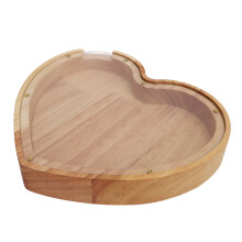Heart Shaped Acrylic & Oak Wooden Storage Box 20x18x3cm