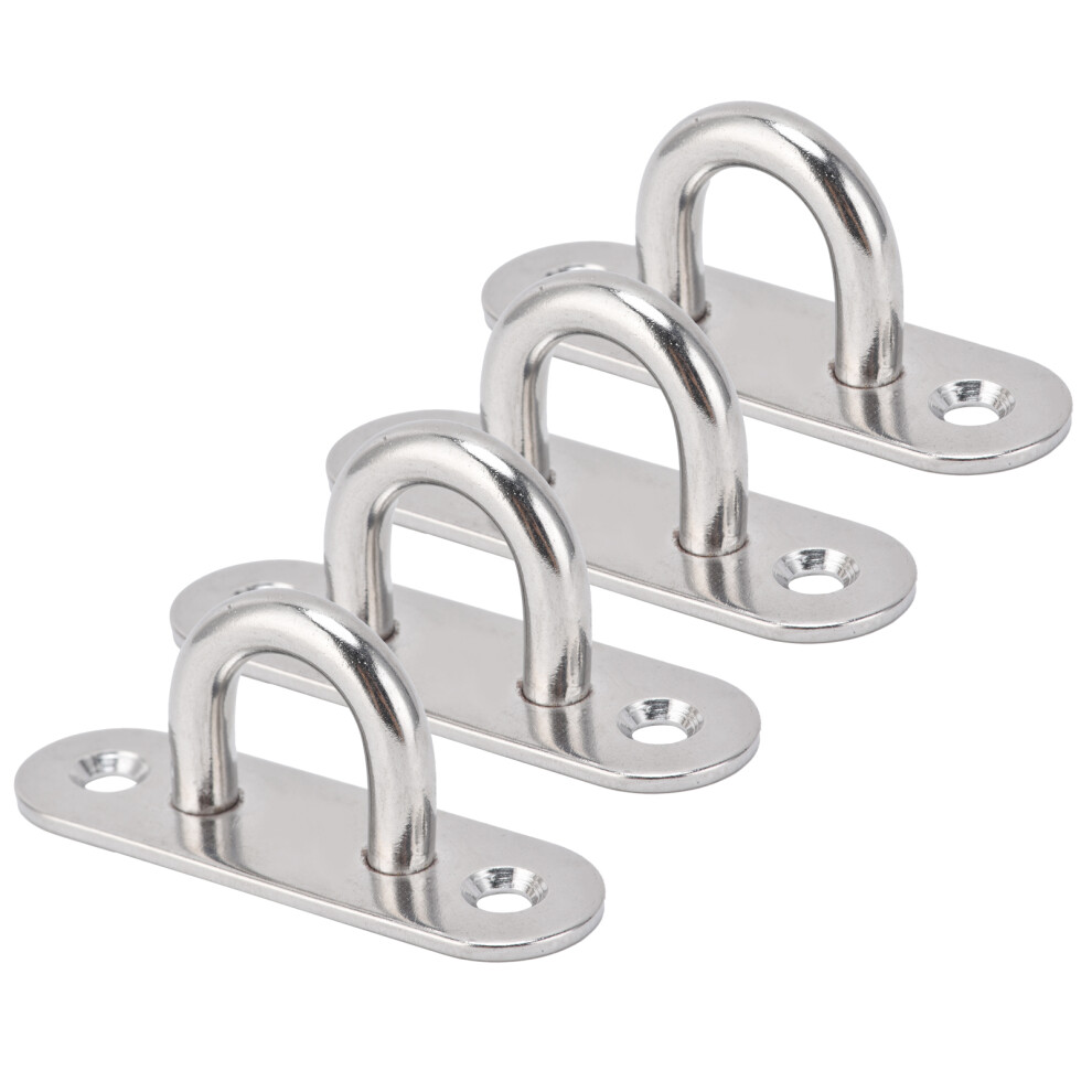 4Pcs 8Mm Oval Hooks Eyelet Steel Pad Eye Plate Silver Hardware 4971333273415