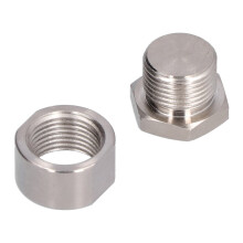 Écrou bouchon pour capteur O2 M18x1,5, argenté, fer Ni