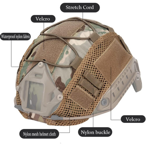 Tactical Helmet Cover Camouflage Elastic Cord 1