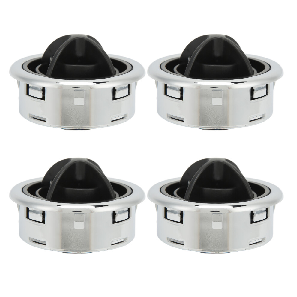 4Pcs Ac Air Vent Abs Electroplate Air Black/Silver 9121376237225