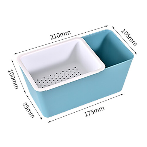 Organizzatore per snack a due livelli 200 g 175x85x100mm blu 1