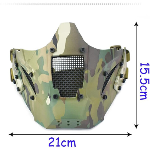 Tactical Multifunctional, Quick Foldable and Adjustable Half Mask that Can Be Used with Tactical Helmets (Color : BK) 2
