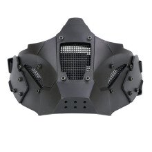 Tactical Multifunctional, Quick Foldable and Adjustable Half Mask that Can Be Used with Tactical Helmets (Color : BK)
