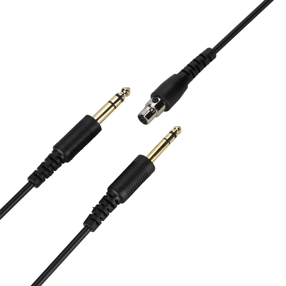200Cm Aviation Headset Plug Replacement Cable Adapter With Switch Black 7651333291592