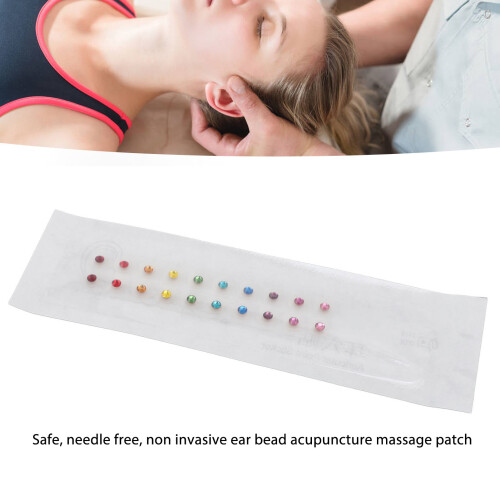 Crystal Acupuncture Ear Beads Patch, Painless, Clear Tape, 20 Sheets 2