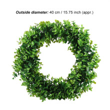 Corona di foglie verdi da 40 cm - Decorazione per porta e muro