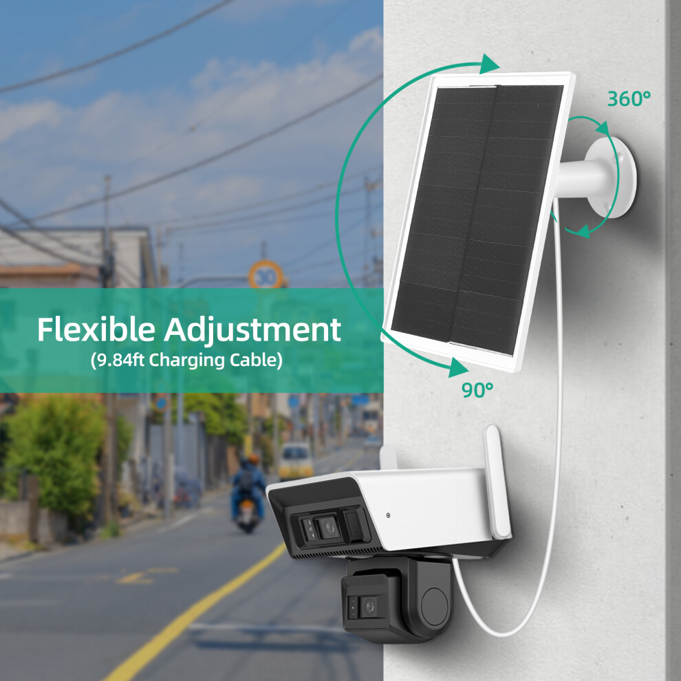 10W Solarmodul FüR Sicherheitskamera 5V Micro-Usb Port Kamera SolarladegeräT Mit IP65 Wasserdicht / 3 M Kabel / 360 Grad Verstellbar-image