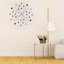 Stylish Silver Wall Clock with Rhinestones Perfect Gift for Home Decor