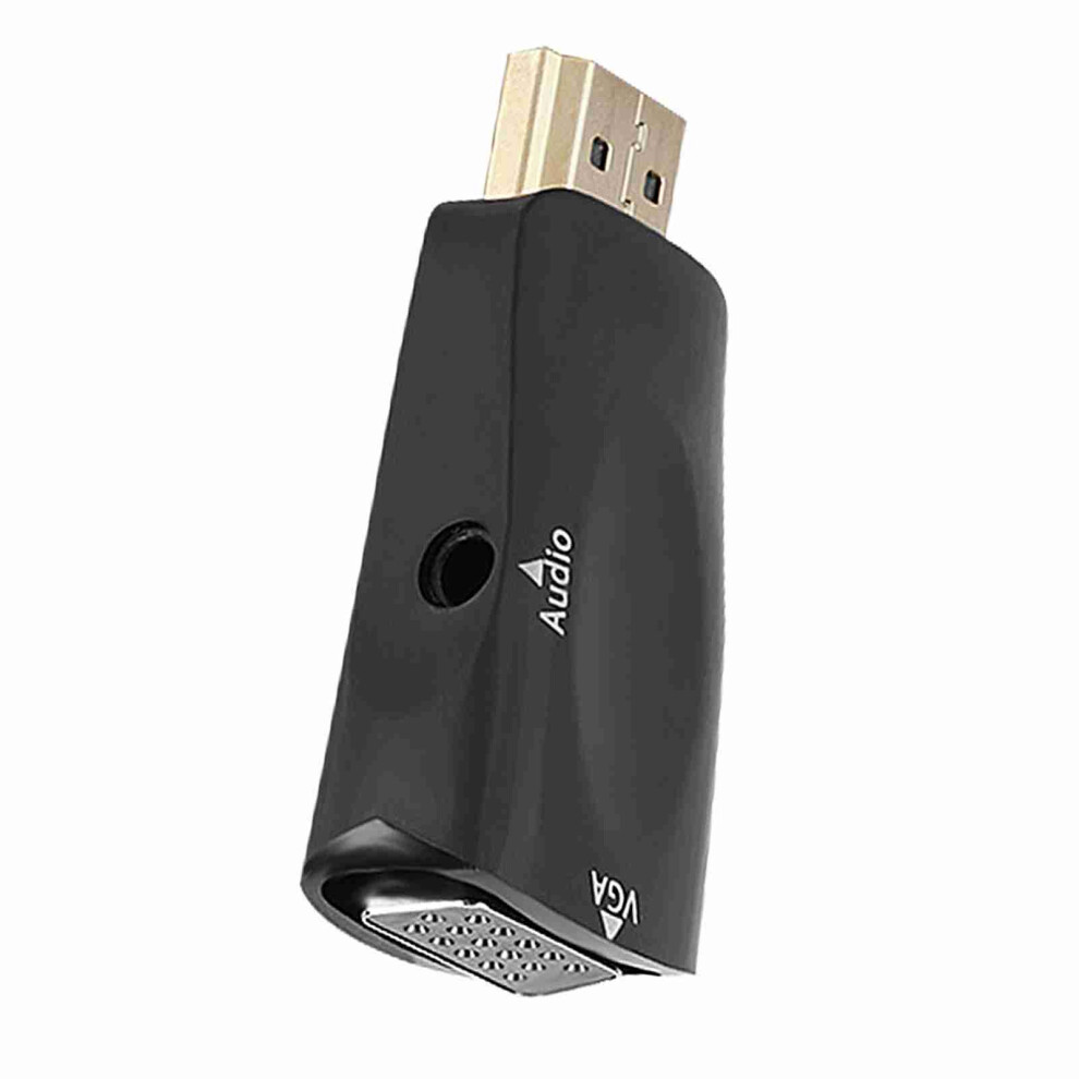 Hd 1080P Hdmi Female To Vga Female Adapter With Audio Output 3.5Mm Cable Black 9311333298004