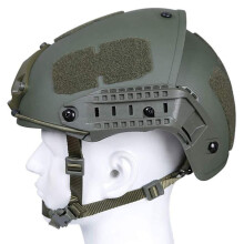 Military Tactical Helmet, Airsoft Helmet for Leisure Outdoor Paintball Camouflage Tactical Helmet Combat Helmet Top Helmet with Side Rails Green