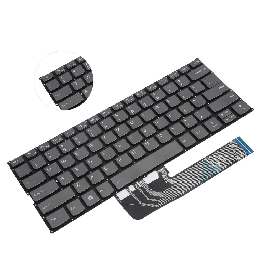 Backlit Aluminum Keyboard For Yoga 730Â13Ikb/13Iwl/15Ikb/15Iwl, Black 4981333308390