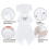 3PCS Combed Cotton White Adults Children Horse 5
