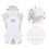 3PCS Combed Cotton White Adults Children Horse 6
