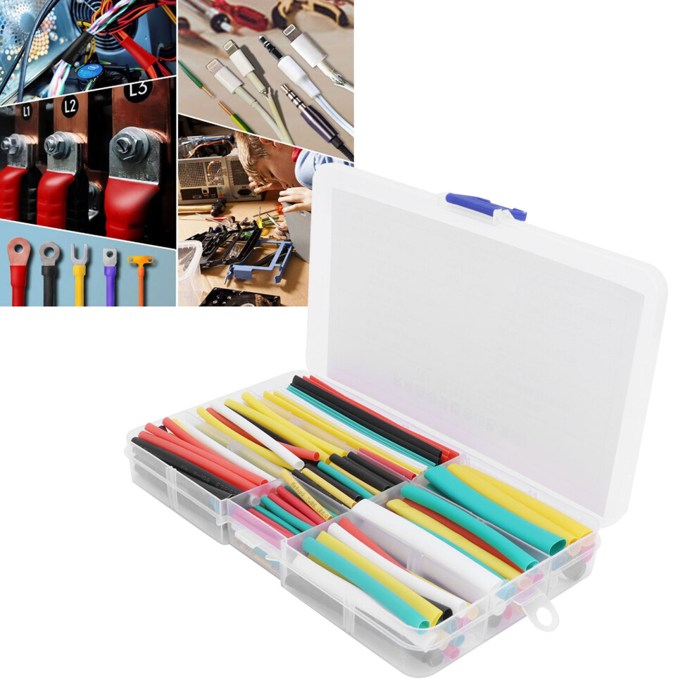 Insulated Heat Shrink Tubing Set: 140Pc 5 Colors 30-90Mm Pe Material 4641333309604