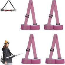 Skimate Carry Strap, Adjustable Snowboard Shoulder Strap, 4 x pink