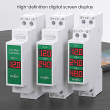 TOVME-1D Blanc 90x18x66mm Voltmètre LED DC11-310V