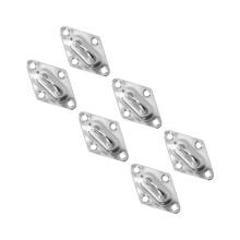 6PCS Stainless Steel Eye Plate Wall Mount Hooks for Sunshade Sail, 6mm