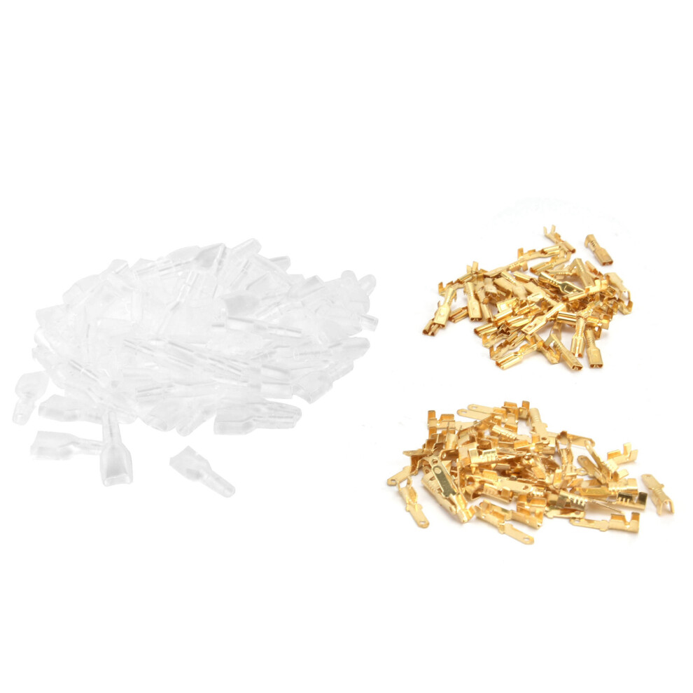 Electrical Spade Connectors Brass Terminal Block Transparent 2.8Mm Crimp Sleeve 4901333318304